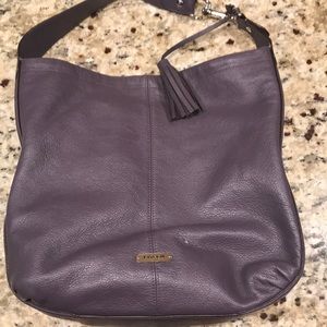 Coach Avery hobo bag in slate gray / purple color.
